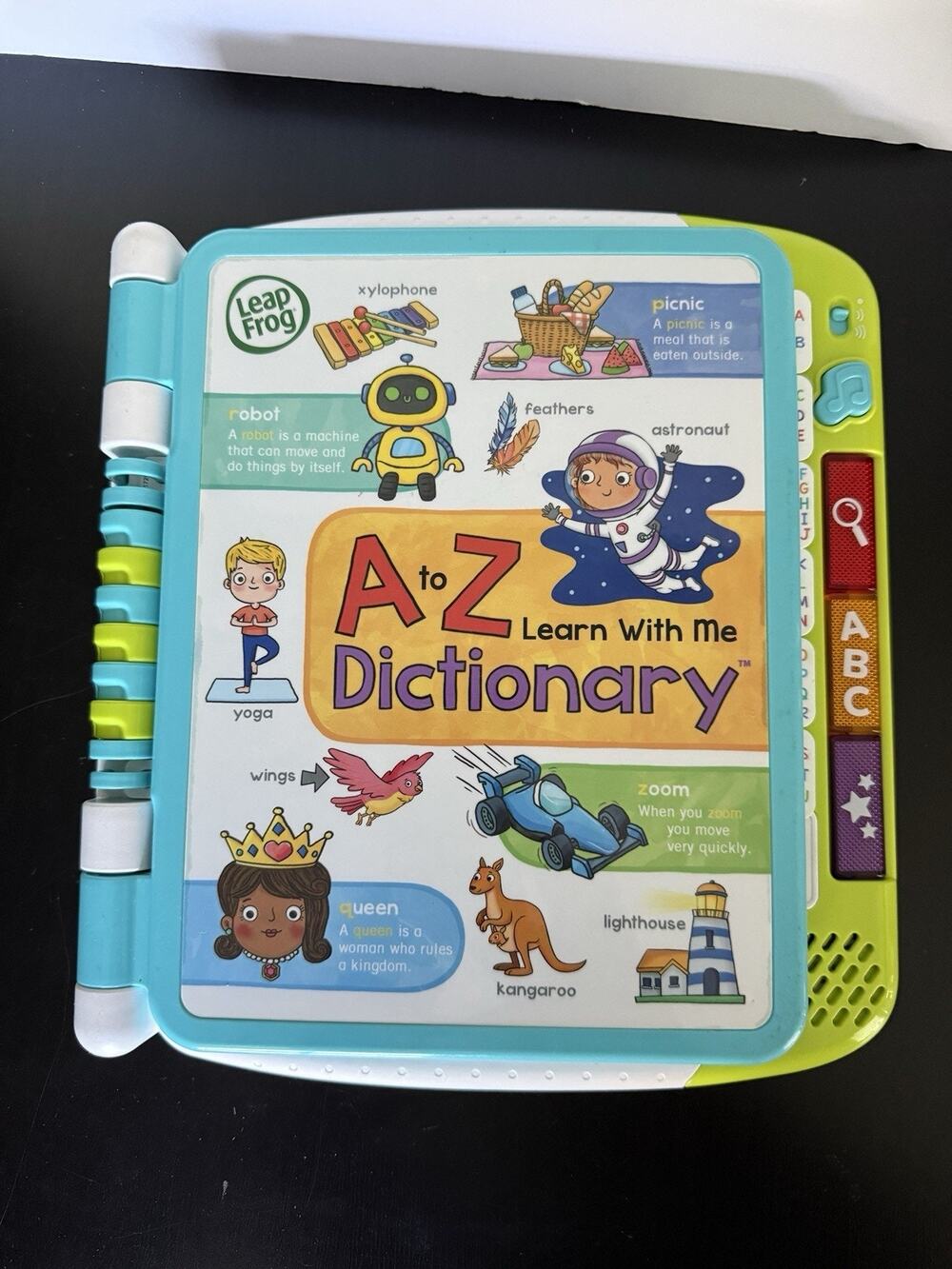 LeapFrog A to Z Learn With Me Dictionary Book for LeapStart Platform Tested